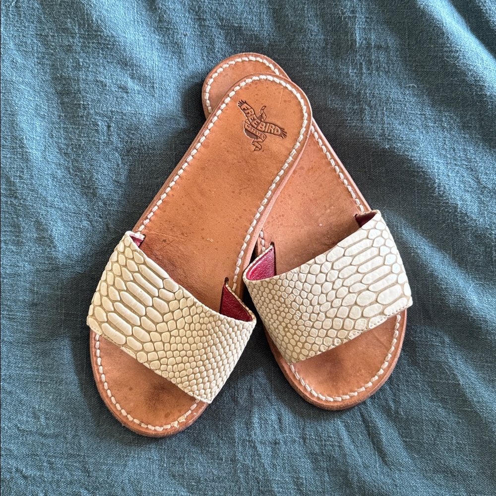 Snakeskin Pattern Freebird Slide Sandals